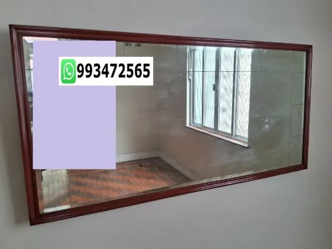 Lindo Espelho de Parede com Moldura em Madeira (Alta Qualidade)