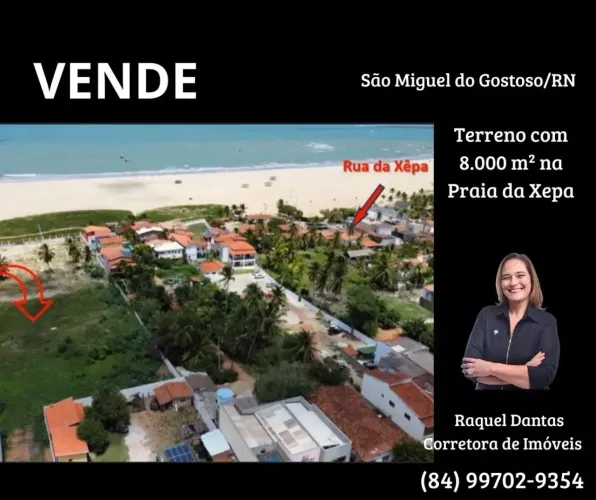 Terreno beira mar com 8.273 m²  na Praia da Xepa, São Miguel do Gostoso.