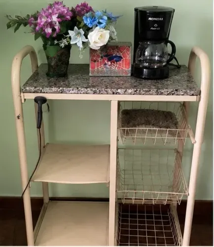Mesa para Microondas com Tampo de mármore 