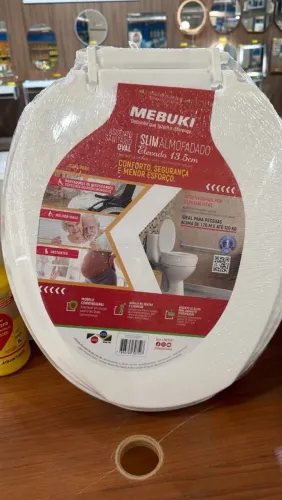 Assento sanitário elevado almofadado
