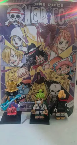 Mangá one piece + minifigures estilo lego