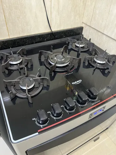Fogão Dako Supreme Glass - 5 bocas (pode ser convertido para botijão de gás)