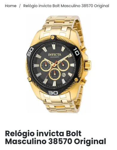 RELOGIO INVICTA BOLT MODELO 38570 ORIGINAL
