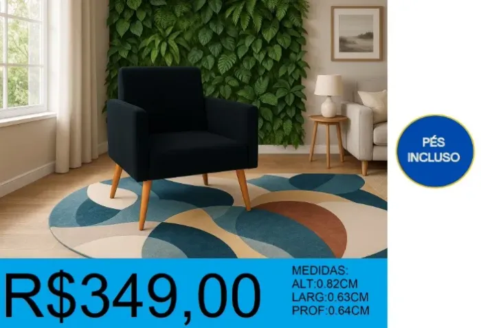 Poltrona - compacta - compre hoje e receba em até 72 horas