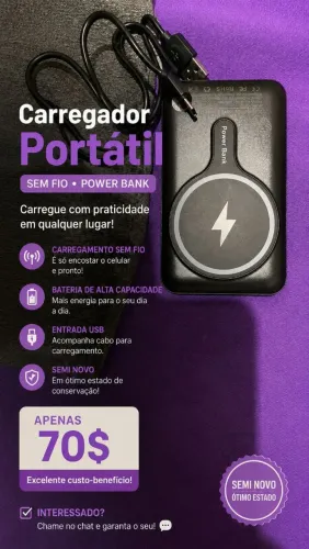 Vendo carregador portátil