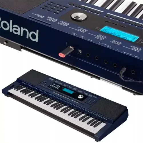 Teclado Arranjador Roland E-x30 61 Teclas USB Com Fonte Azul