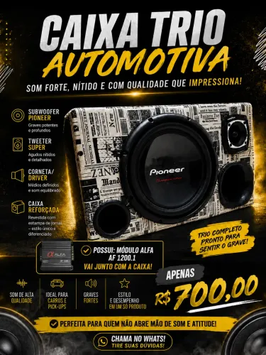 Caixa de Som Automotiva Pioneer com Módulo