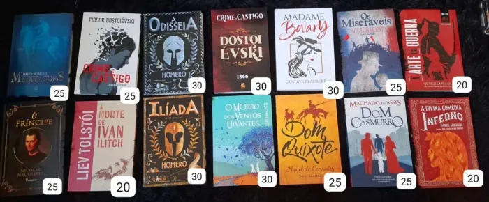 Livros de literatura - Odisséia, Ilíada, Arte da guerra, o Príncipe, Meditações, Dostoiévs