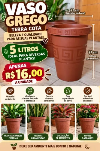 Vaso grego de plástico 