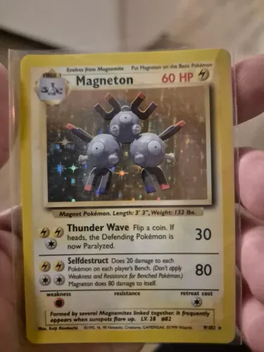 Carta Pokémon Magneton Holo Base Set 1999 - Original Inglês
