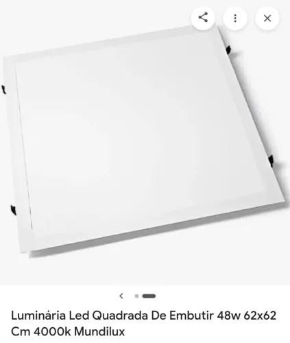 02 caixas com 05 luminarias painel led de embutir retangular 48W ,62x6CM,4100K-BRANCA