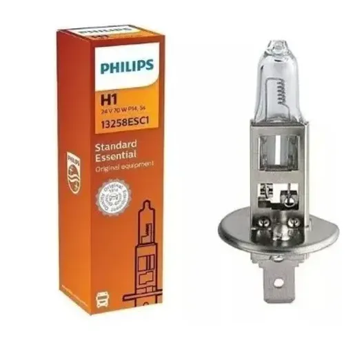 Kit 10 lâmpadas farol h1 24v 70w caminhão e ônibus 13258esc1
