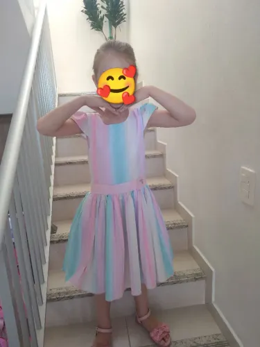 Vestido infantil arco íris