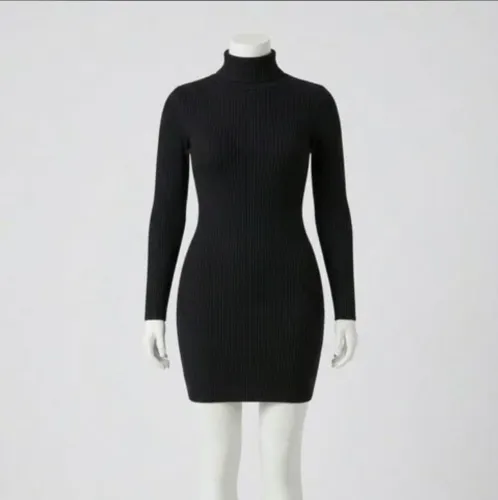 Vestido tubinho preto manga longa