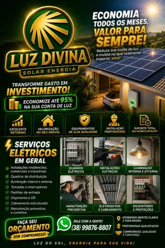 Venda de usina solar e serviços elétricos