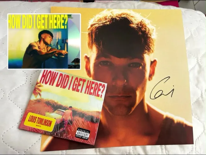 COMBO cd deluxe + cd standard + poster autografado louis tomlinson how did i get here?