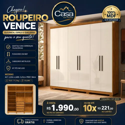 Guarda roupa Venice - MDF