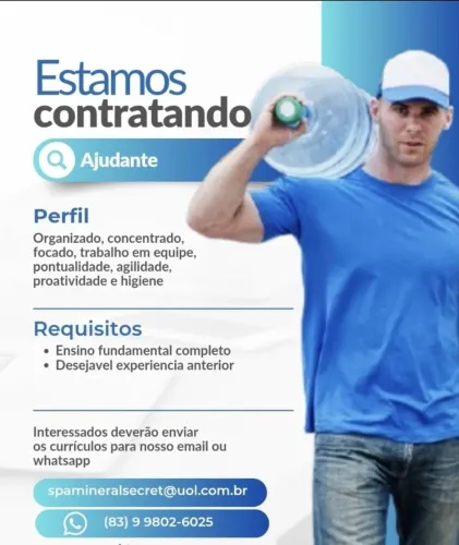 Vaga de Ajudante Geral.