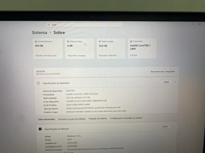 AllienWare aurora 16