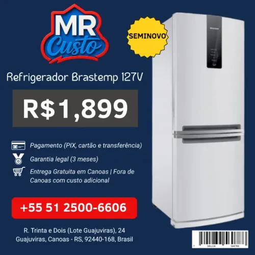 Geladeira Brastemp Seminova | Revisada e Testada, com Garantia e Frete Grátis | MR Custo