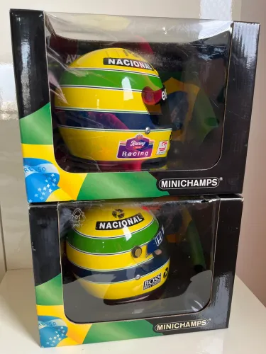 Capacetes Ayrton Senna Escala 1:2 Minichamps Originais