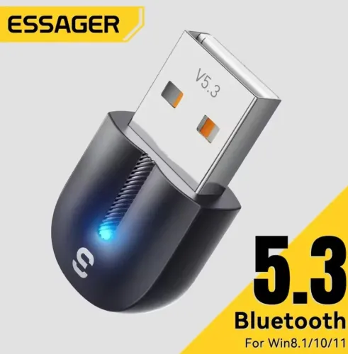 Adaptador Bluetooth 5.3 Essager PC pra Windows 8.1/10/11