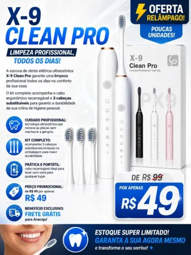 Escova de dente recarregável elétrica portátil ultrassonica com cabeças substituíveis