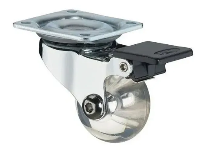 RODIZIO TRANSPARENTE 35MM COM FREIO (SOPRANO) - OFERTA VALIDA ATÉ 14/08/26