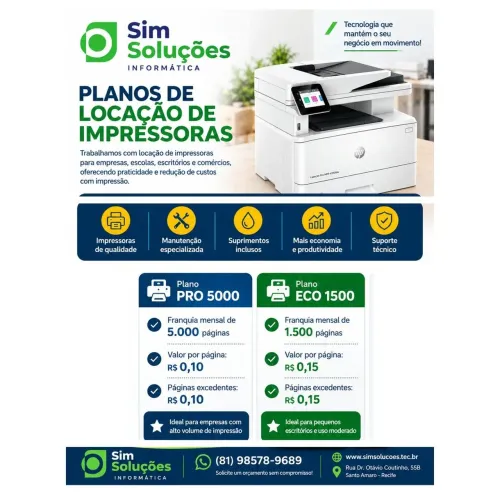 Locação impressora e serviços