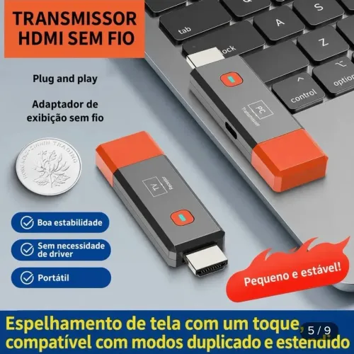 Transmissor e Receptor HDMI Sem Fio 1080p - Alcance de 50 metros 
