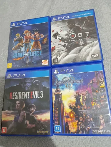 Lote 4 jogos ps4 (jump force raro)