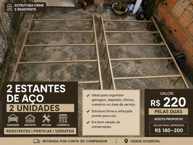 2 Estantes de Aço Reforçadas para Garagem, Depósito, Oficina ou Comércio ?