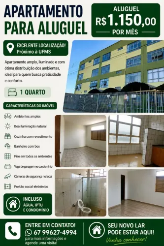 Apartamento próximo a UFMS e ao HU