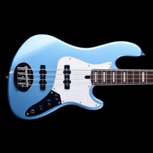 Lakland DJ4 Lake Placid Blue com matching headstock