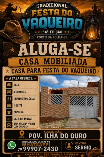 Aluguel casa para vaquejada porto da folha