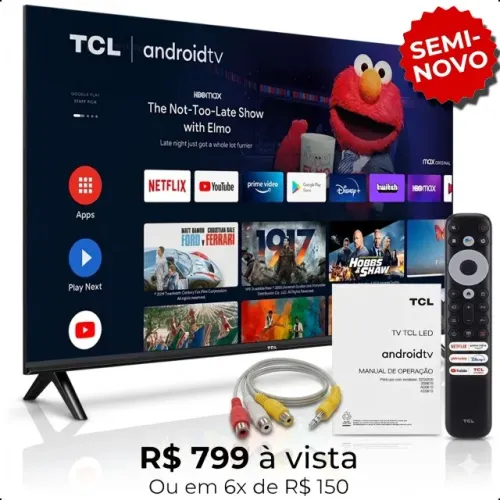 Smart TV TCL 32 Android Wi-Fi HDR Estado de Nova + Parcelamos no Cartão