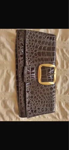 Bolsa elle et lui marrom verniz
