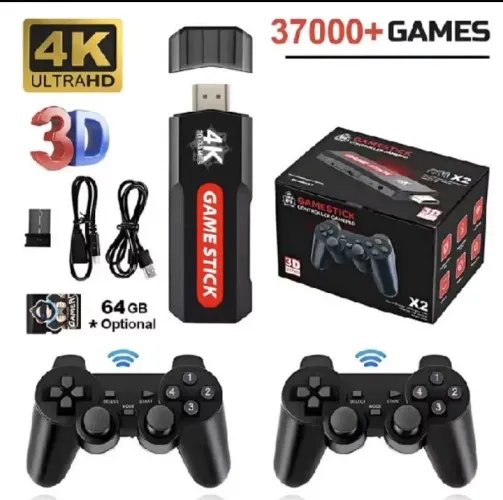 Console Game Stick 4k GD10 64mb +30.000 jogos, +2 controles 