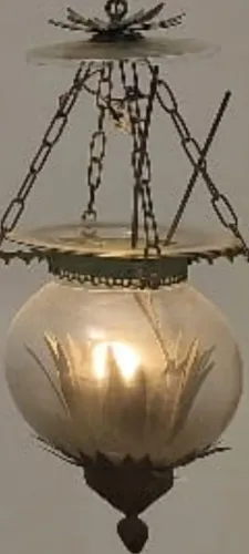 LUSTRE ARTESANAL FERRO FUNDIDO E VIDRO / PEÇA AUTORAL SILVIO FAGUNDES RIO DE JANEIRO