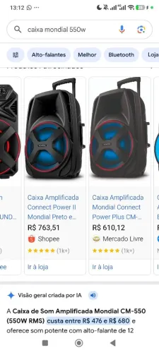 Vendo caixa mondial semi nova 3 meses apenas.