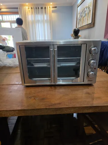 Forno e Airfryer Oster 42L French Door 2 em 1 Prateado 110V (Ver fotos e descrição)