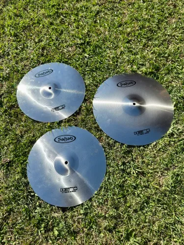 Kit de pratos de bateria Sahab - Hihat 14 + crash 16