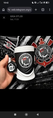 Porta copo personalizado - Corinthians. acompanha copo inox 500ml