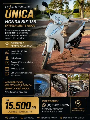 HONDA BIZ 125 EXTREMAMENTE NOVA!