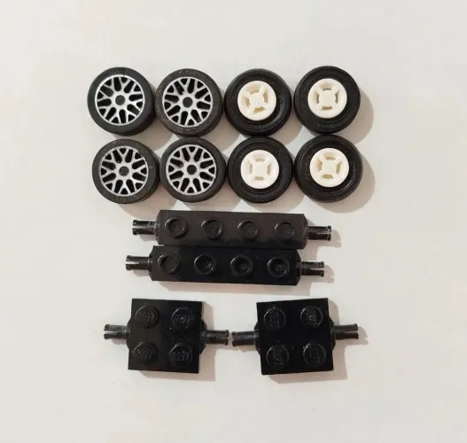 Rodas pequenas e suportes - Lego original