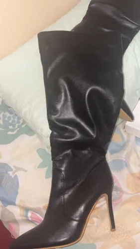 Bota Cano Alto preta com salto 