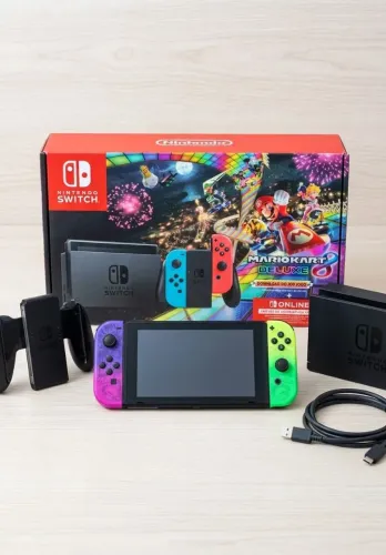 ? Nintendo Switch V2 Completo + Joy-Cons Splatoon 3