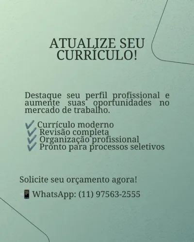 Atualização de currículo