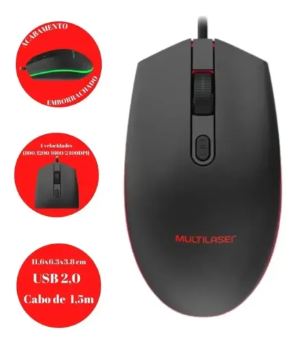 Mouse Gamer Mo298 Raton 2400dpi Led 7 Cores
