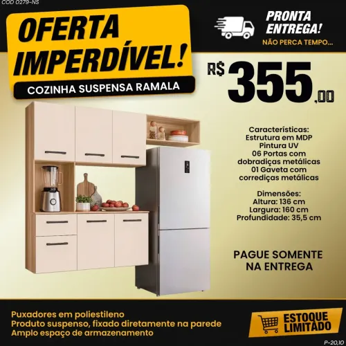 Armário de cozinha Ramala - ENTREGA IMEDIATA 